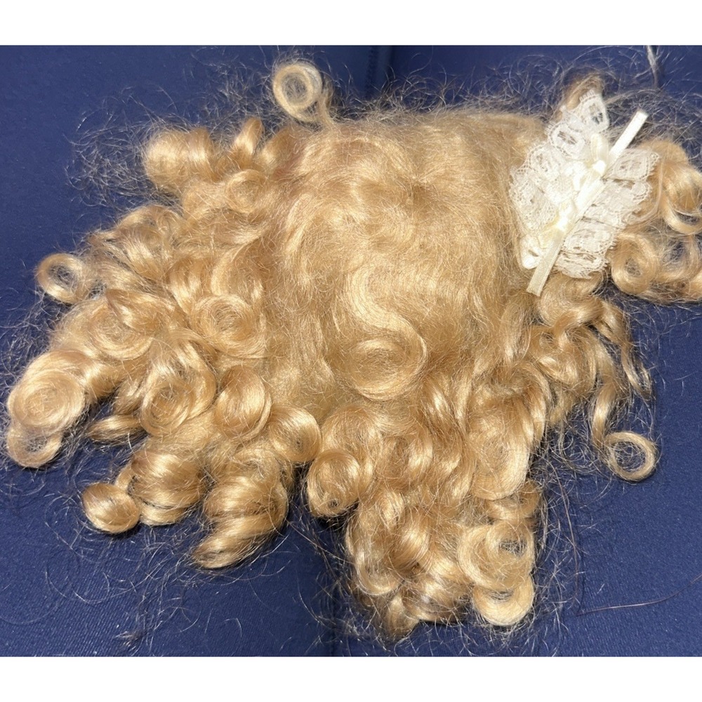 Blonde Curly Doll Wig By Kemper Size 6"-7" 100% Mohair Fiber